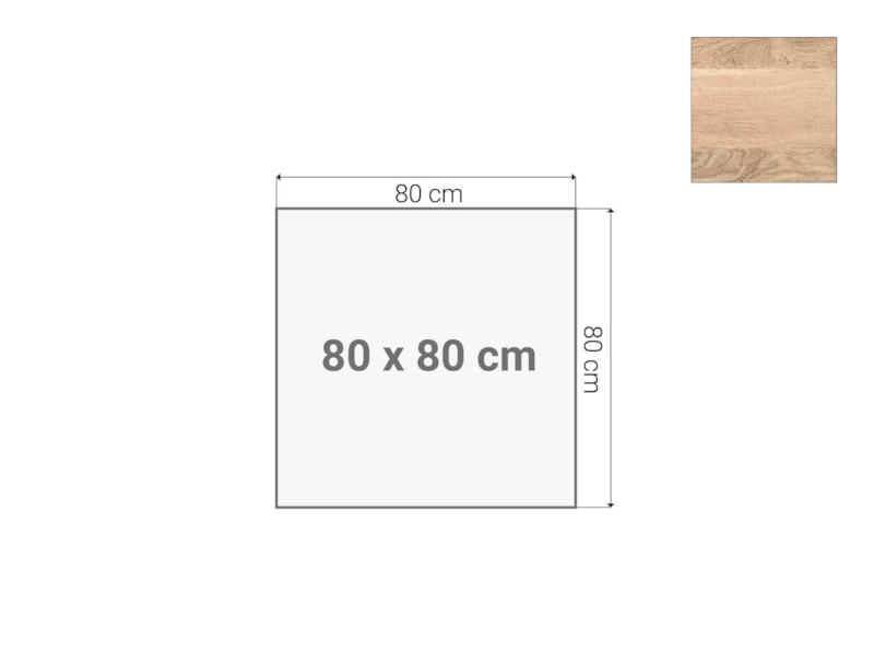 Los tafelblad 80×80 cm scandinavisch eiken