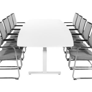 TUBE vergadertafel 320×120 cm volledig wit