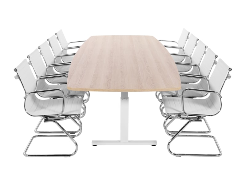 TUBE vergadertafel 320×120 cm Scandinavisch eiken wit