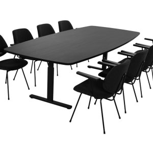 TUBE vergadertafel 320×120 cm volledig zwart