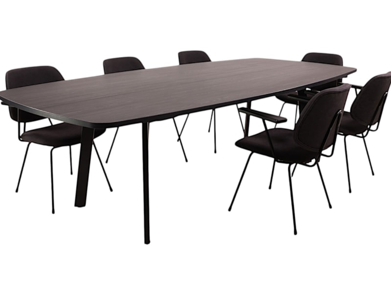 MAYA ovale vergadertafel 260×120 cm volledig zwart