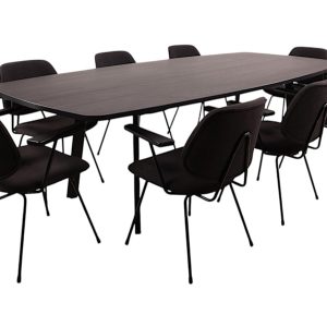MAYA ovale vergadertafel 260×120 cm volledig zwart - Afbeelding 2