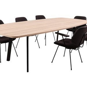 MAYA ovale vergadertafel 260×120 cm Scandinavisch eiken zwart - Afbeelding 2