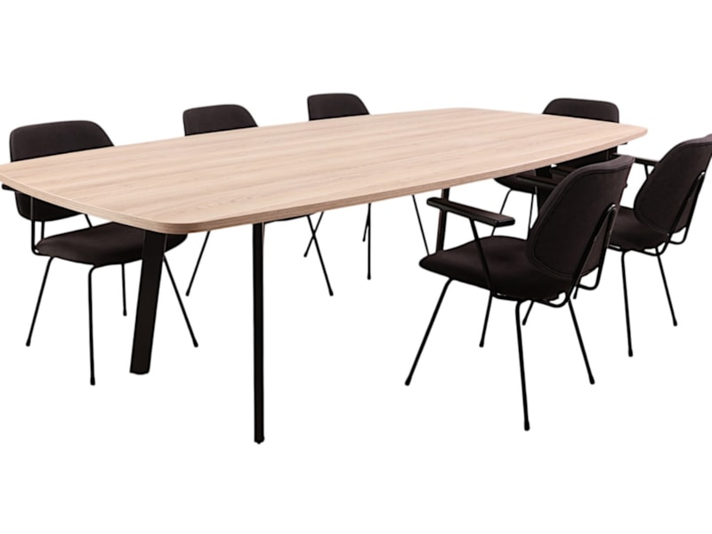 MAYA ovale vergadertafel 260×120 cm Scandinavisch eiken zwart - Afbeelding 2