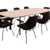 MAYA ovale vergadertafel 260×120 cm Scandinavisch eiken zwart