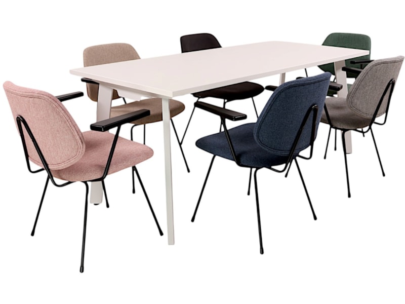 MAYA vergadertafel 120×80 cm volledig wit - Afbeelding 2