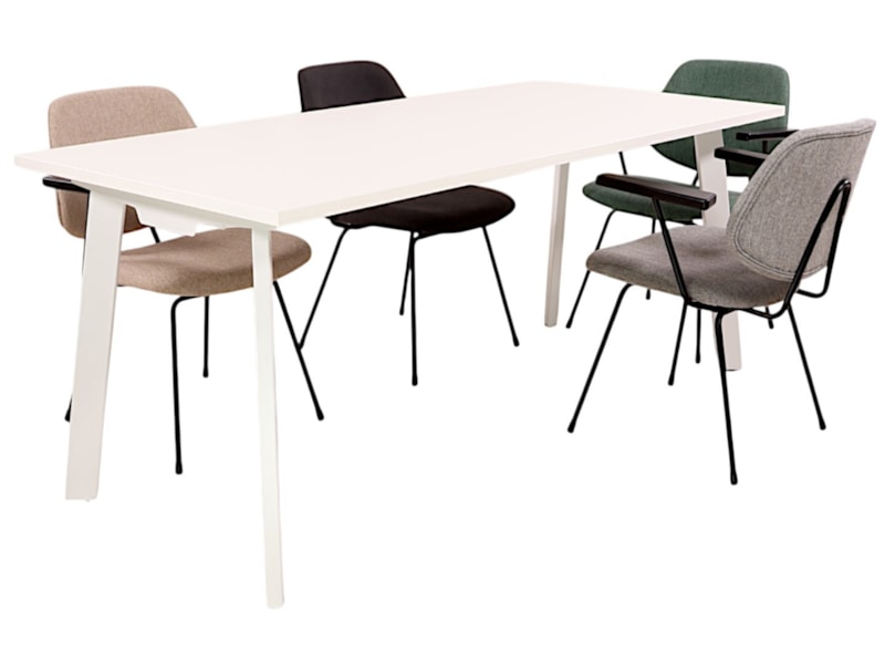 MAYA vergadertafel 140×80 cm volledig wit - Afbeelding 2