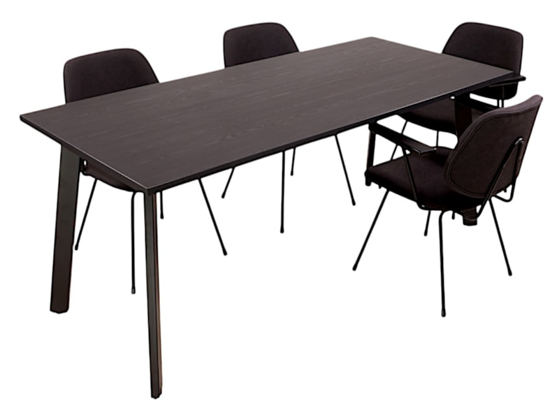MAYA vergadertafel 160×80 cm volledig zwart