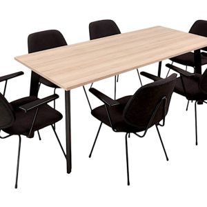 MAYA vergadertafel 200×80 cm Scandinavisch eiken zwart - Afbeelding 2
