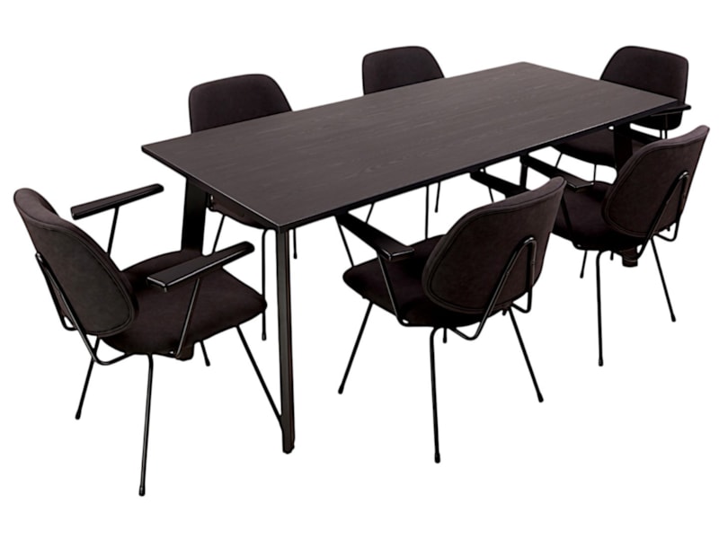 MAYA vergadertafel 200×80 cm volledig zwart - Afbeelding 2