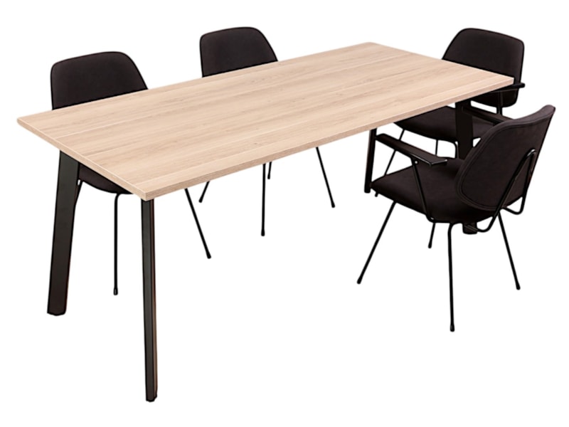 MAYA vergadertafel 200×100 cm Scandinavisch eiken zwart