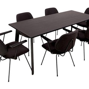 MAYA vergadertafel 200×100 cm volledig zwart - Afbeelding 2