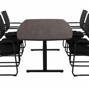 TUBE vergadertafel 260×120 cm donker sepia zwart
