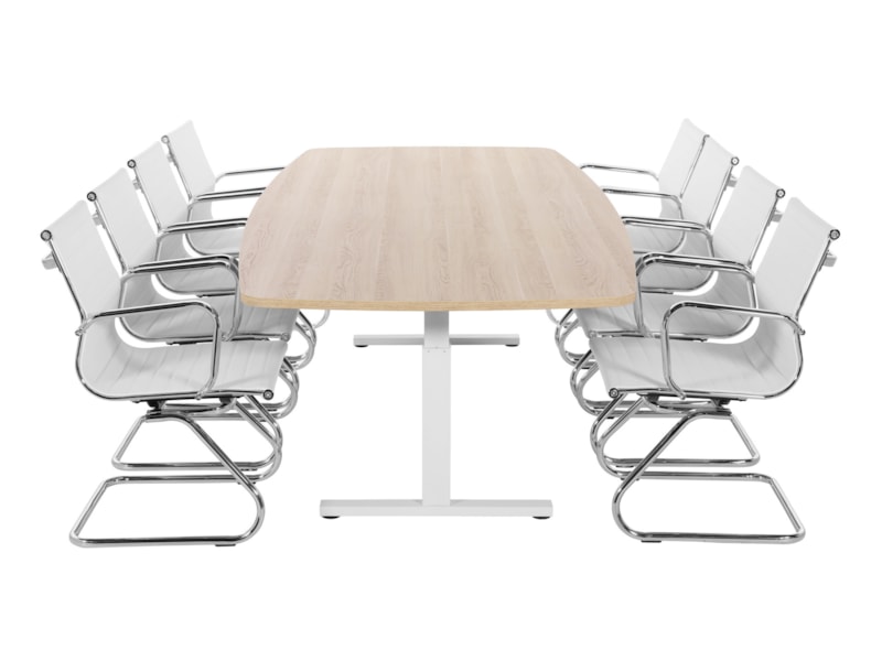 TUBE vergadertafel 260×120 cm Scandinavisch eiken wit