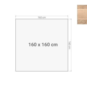Los vergadertafelblad 160×160 cm Scandinavisch eiken