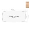 Los bootvormig vergadertafelblad 220×110 cm Scandinavisch eiken