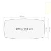 Los bootvormig vergadertafelblad 220×110 cm wit