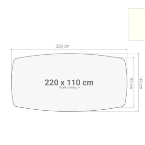 Los bootvormig vergadertafelblad 220×110 cm wit