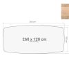 Los bootvormig vergadertafelblad 260×120 cm scandinavisch eiken