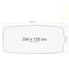 Los bootvormig vergadertafelblad 260×120 cm wit