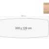 Los bootvormig vergadertafelblad 320×120 cm scandinavisch eiken