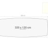 Los bootvormig vergadertafelblad 320×120 cm wit