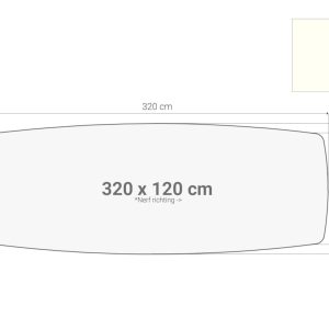 Los bootvormig vergadertafelblad 320×120 cm wit