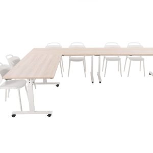 TUBE verrijdbare klaptafel 120×80 cm Scandinavisch eiken wit