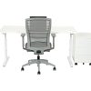 TUBE instelbaar bureau 120×80 cm volledig wit