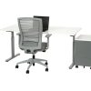 TUBE instelbaar bureau 200×100 cm wit zilvergrijs
