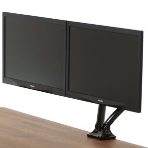 Dudly dubbele monitorarm met gasveer – zwart