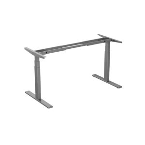 YOUP02 elektrisch zit-sta bureauframe met USB – zilvergrijs