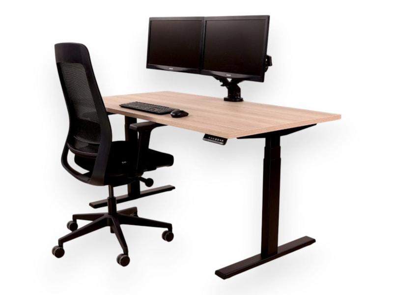 YOUP02 elektrisch zit-sta bureau 120×80 cm Scandinavisch eiken zwart – 150 kg