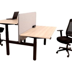 YOUP06 elektrisch duo zit-sta bureau 2 × 120×80 cm eiken zwart - Afbeelding 3
