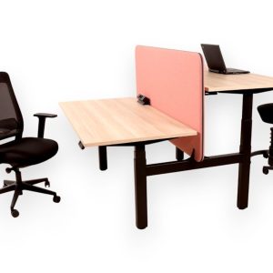 YOUP06 elektrisch duo zit-sta bureau 2 × 140×80 cm eiken zwart - Afbeelding 4