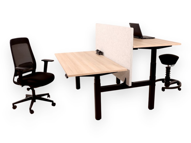 YOUP06 elektrisch duo zit-sta bureau 2 × 140×80 cm eiken zwart - Afbeelding 8