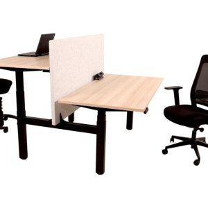 YOUP06 elektrisch duo zit-sta bureau 2 × 180×80 cm eiken zwart - Afbeelding 2