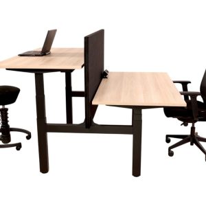 YOUP06 elektrisch duo zit-sta bureau 2 × 180×80 cm eiken zwart