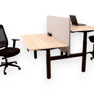 YOUP06 elektrisch duo zit-sta bureau 2 × 200×80 cm eiken zwart