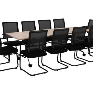 FOLD klaptafel 260x100 cm Scandinavisch eiken met zwart frame