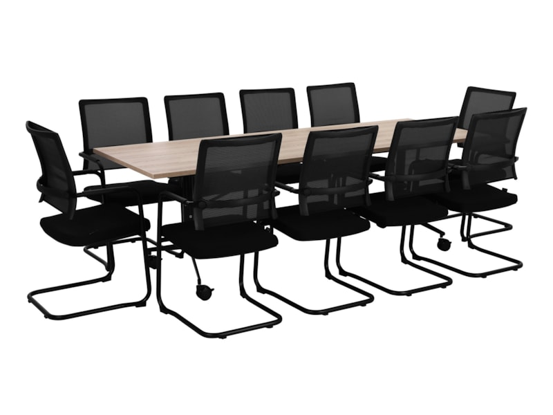 FOLD klaptafel 260x100 cm Scandinavisch eiken met zwart frame