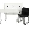 TUBE witte klaptafel 160x80 cm met wit frame; afgebeelde stoelen niet inbegrepen