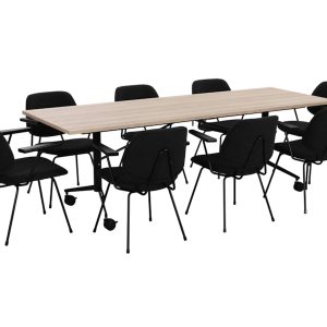FOLD klaptafel 200x100 cm Scandinavisch eiken met zwart frame