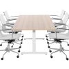 TUBE vergadertafel 200x100 cm Scandinavisch eiken met wit frame, exclusief stoelen