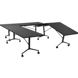FOLD verrijdbare klaptafel 240x80 cm volledig zwart - Afbeelding 3