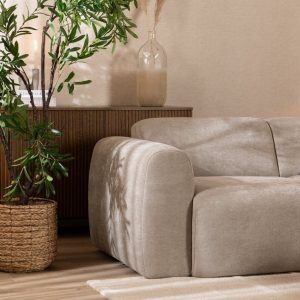 2,5-zitsbank Maine in taupe gemêleerde stof