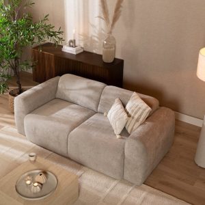2,5-zitsbank Maine in taupe gemêleerde stof