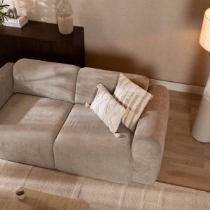 2,5-zitsbank Maine in taupe gemêleerde stof
