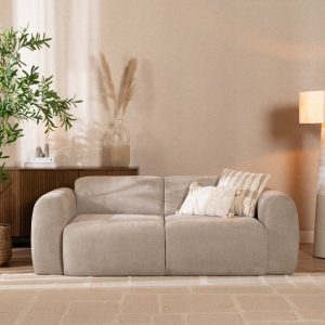 2,5-zitsbank Maine in taupe gemêleerde stof
