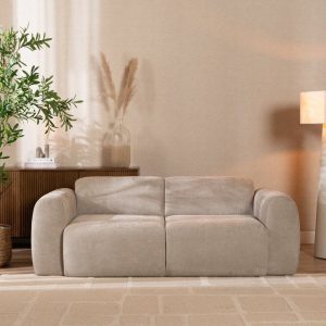 2,5-zitsbank Maine in taupe gemêleerde stof
